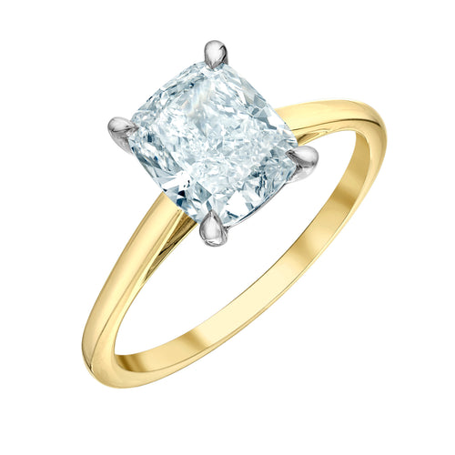 The Cathedral Classic - Cushion Cut Lab Grown Diamond Solitaire - Customizable Engagement Ring
