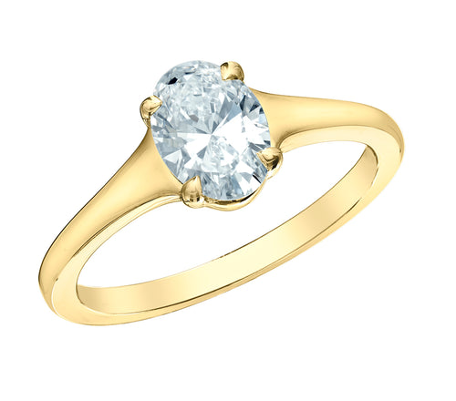The Flared Solitaire - Customizable Lab Grown Diamond Engagement Ring