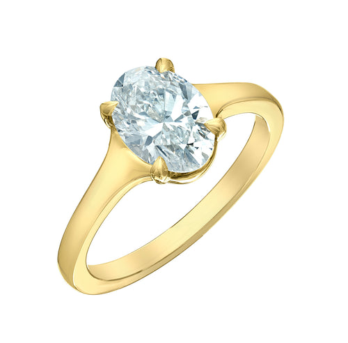 The Flared Solitaire - Customizable Lab Grown Diamond Engagement Ring