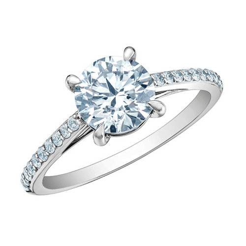 The Pin-Set Cathedral - Customizable Lab Grown Diamond Engagement Ring