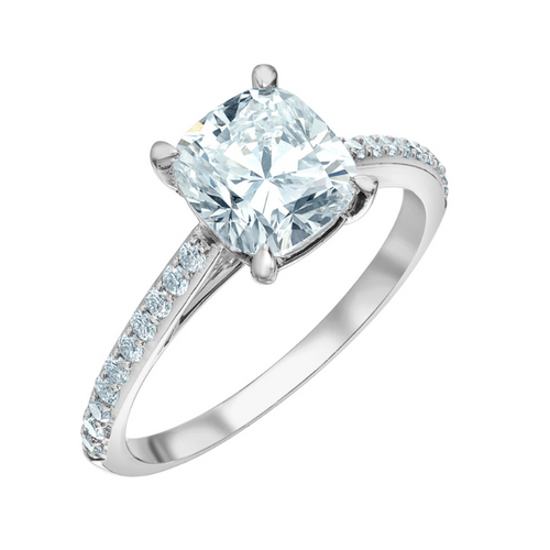 The Pin-Set Cathedral - Customizable Lab Grown Diamond Engagement Ring