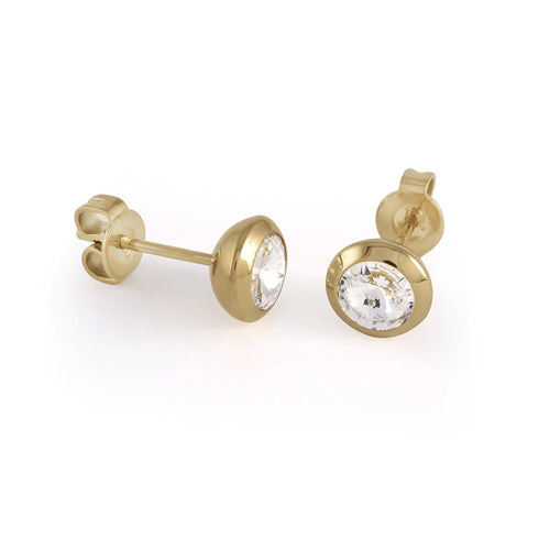 Italgem Stainless Steel IP Gold Cubic Zirconia Earrings SEA165
