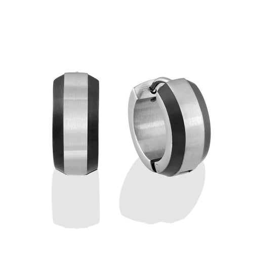 Italgem Stainless Steel Two Tone Huggies SEA183