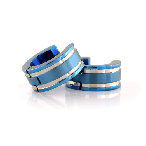 Italgem Stainless Steel Blue Striped Huggies SEA219