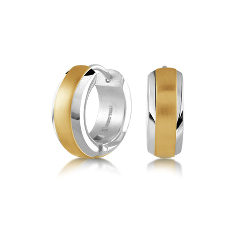 Italgem Stainless Steel Two-Tone Brushed and Polish Finish Huggies SEA61