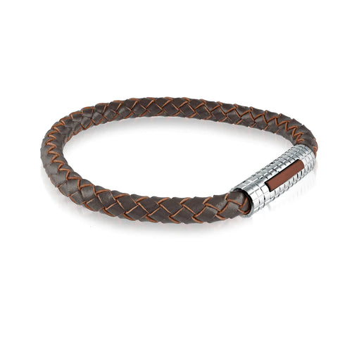 Italgem Brown Leather Bracelet SLB96