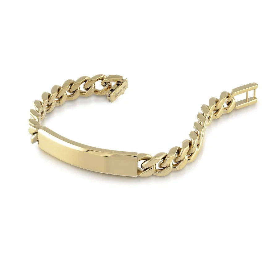 Italgem IP Gold Stainless Steel 9.4mm Curb ID Bracelet SMB111