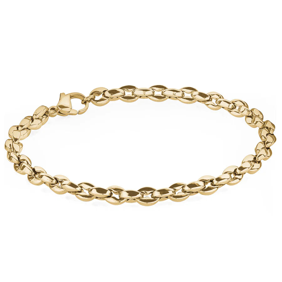 Italgem IP Gold Stainless Steel 4.5mm Oval Bracelet SMB165