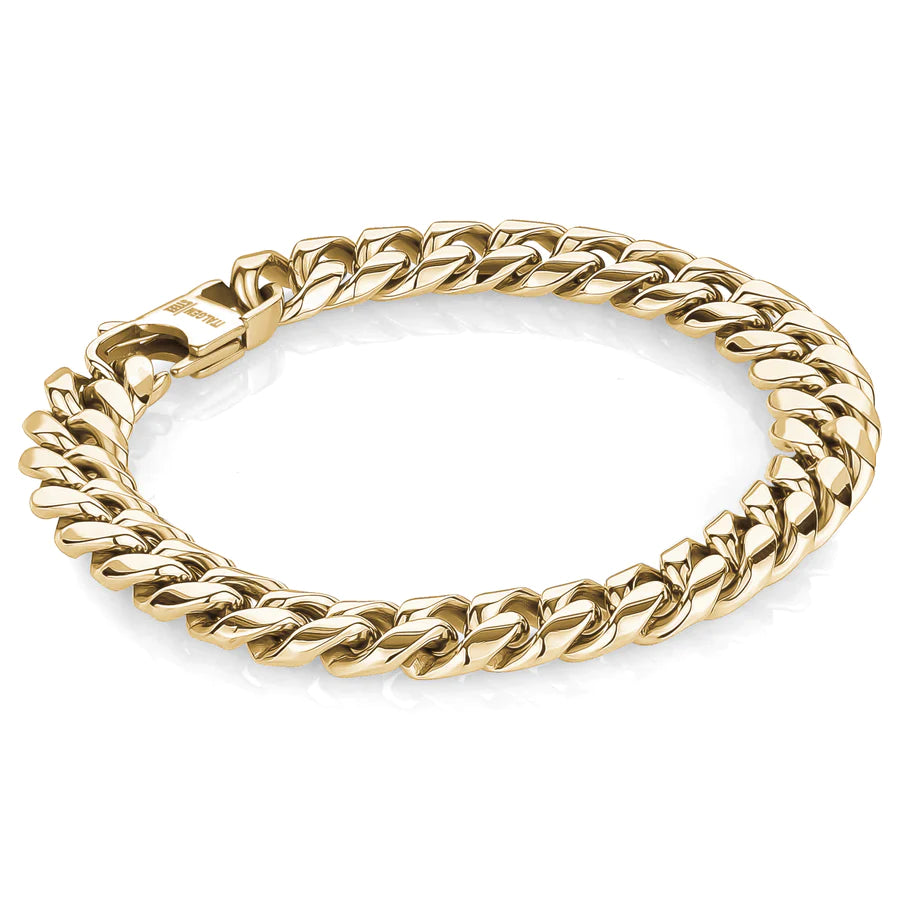Italgem IP Gold Stainless Steel 10mm Cuban Bracelet SMB327