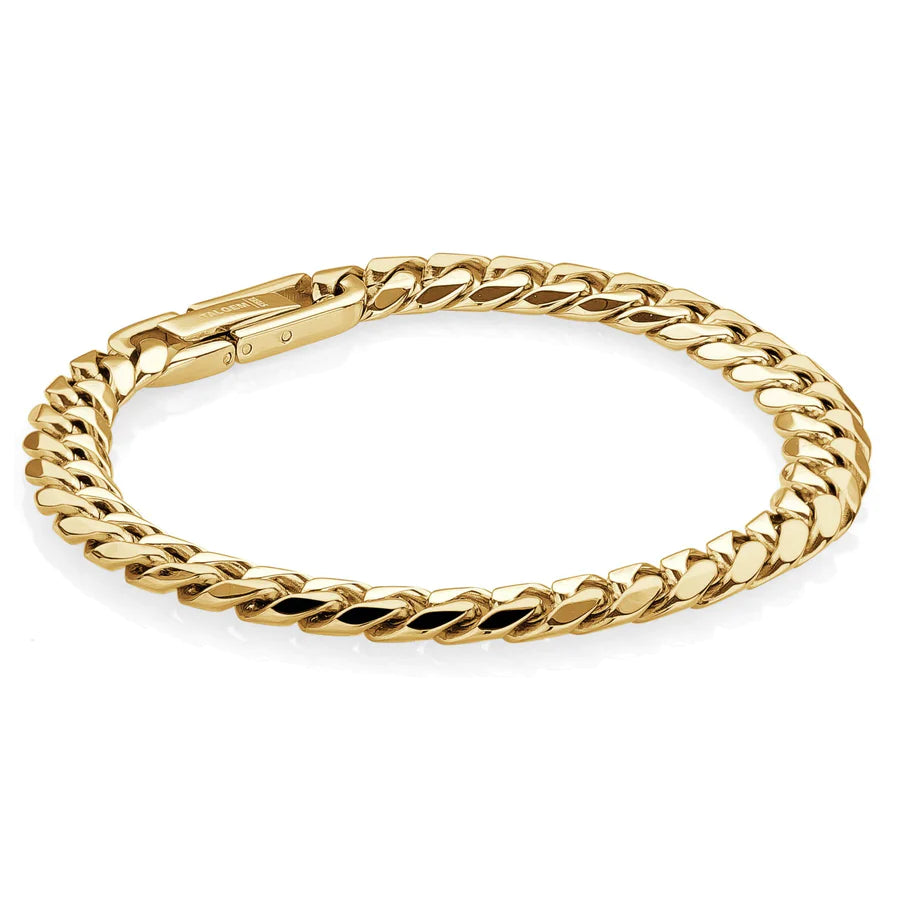 Italgem IP Gold Stainless Steel 7.7mm Curb Bracelet SMB469