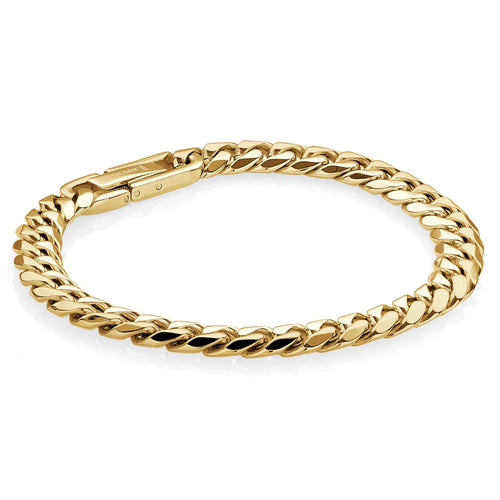 Italgem IP Gold Stainless Steel 7.7mm Curb Bracelet SMB469