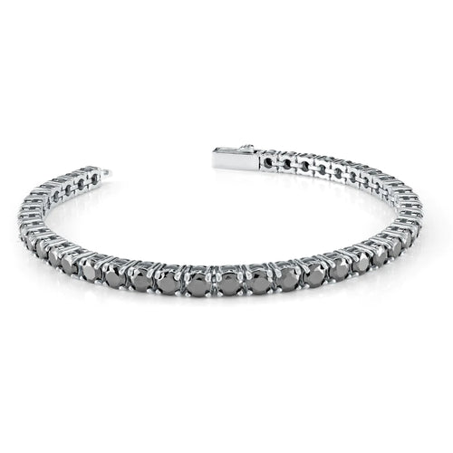 Italgem Stainless Steel with Black Cubic Zirconia Tennis Bracelet SMB629