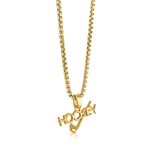 Italgem IP Gold Stainless Steel Hockey Pendant SP-311