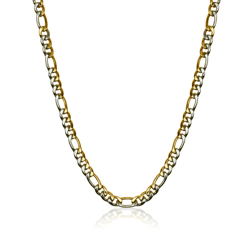 Italgem IP Two Tone Stainless Steel 9.mm Figaro Chain 24" STTN16