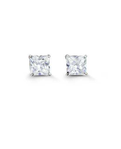 14kt White Gold 5mm Square CZ Stud Earrings
