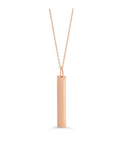 10kt Rose Gold Vertical Bar Pendant