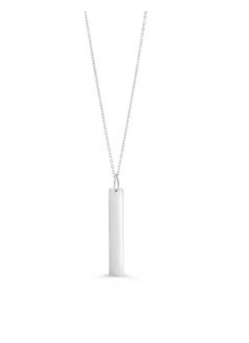 10kt White Gold Vertical Bar Pendant