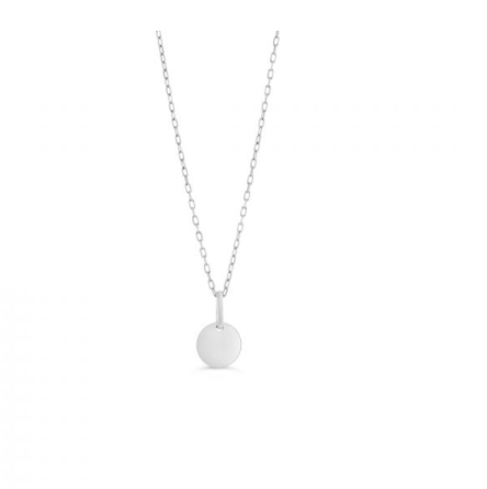 10kt White Gold Engravable Disc Pendant 9mm