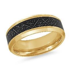 Tungsten 8mm Yellow-Tone and Black Band