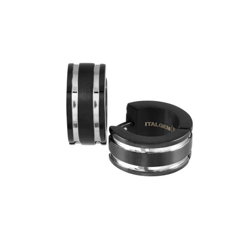 Italgem Stainless Steel IP Black Stripe Huggies SEA58
