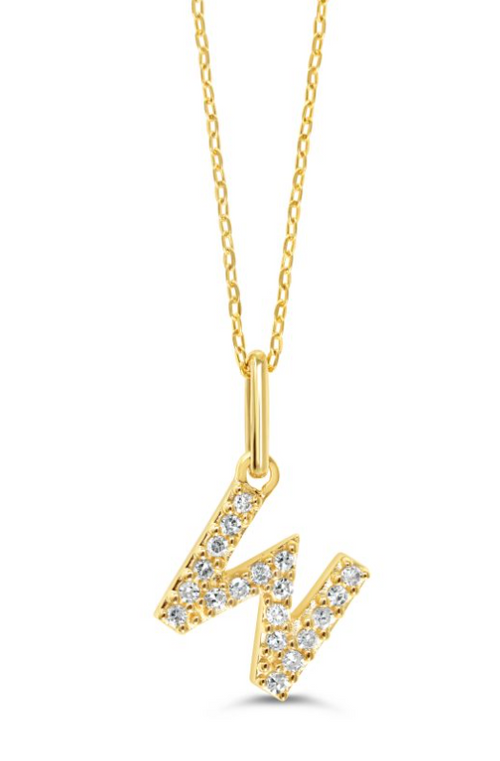 10kt Yellow Gold Diamond Initial Necklace