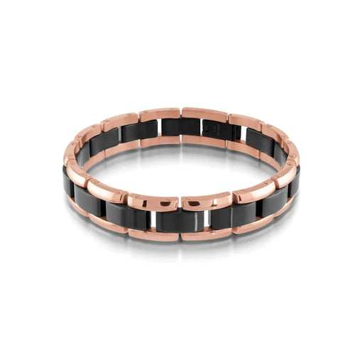 Italgem IP Rose and Black Stainless Steel Bracelet SMB92